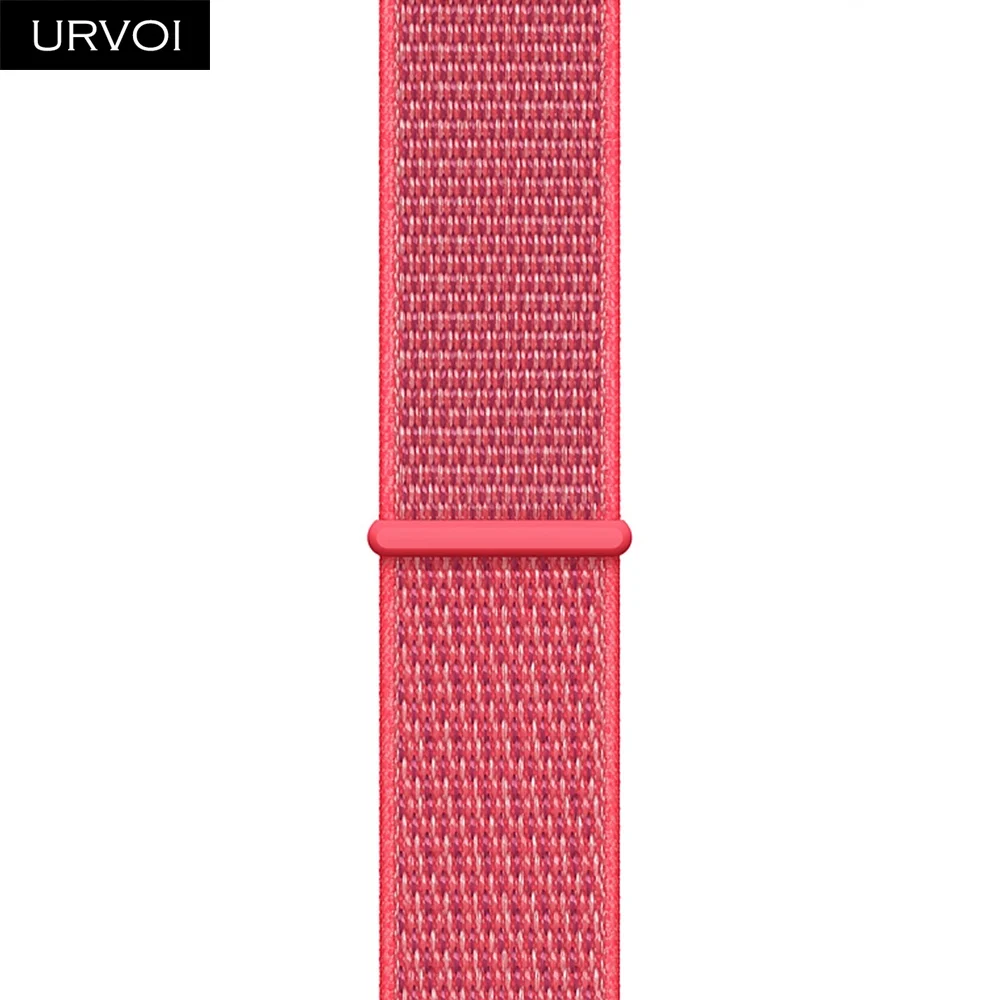 Спортивная петля URVOI для apple watch series 5 4 3 2 1 ремешок для iWatch band для NIKE+ двухслойный светоотражающий крючок и петля - Цвет ремешка: Hibiscus