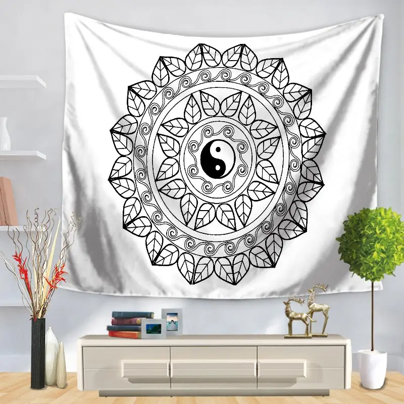 

Home Decorative Wall Hanging Carpet Tapestry Rectangle Bedspread New Color Mandala Flower Tai Chi Gossip Pattern GT1255