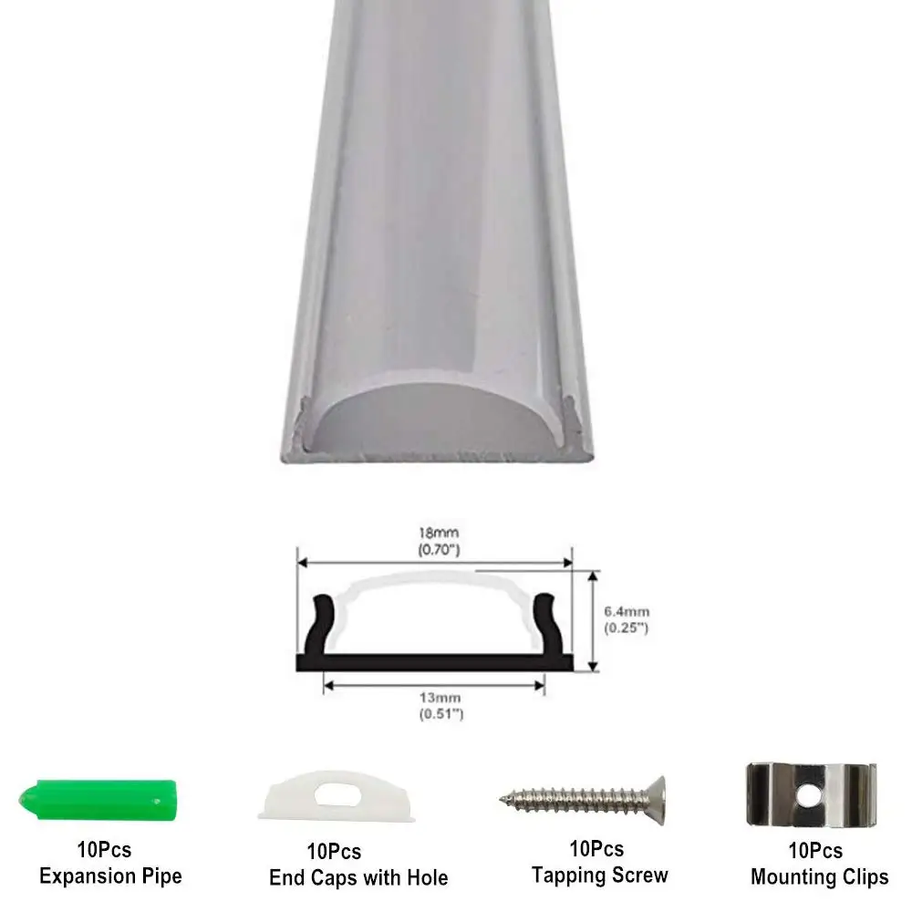 Гибкое светодиодное алюминиевое канальное анодированное серебристое