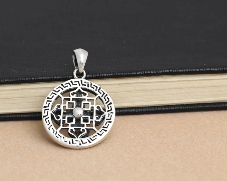 Ручной работы 925 Серебряный в тибетском стиле кулон винтажный тайский