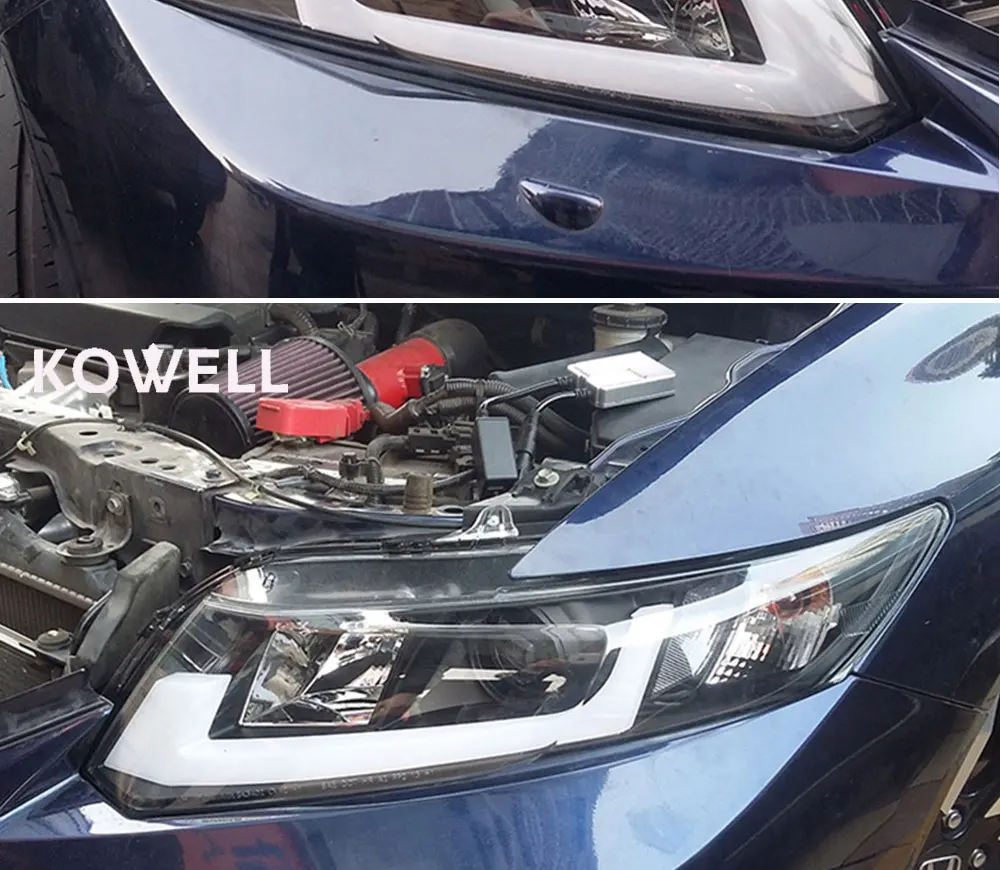 KOWELL автомобильный Стайлинг Головной фонарь для Honda CIVIC 9th 2012 2013 СВЕТОДИОДНЫЙ Фонарь Ангел глаз DRL Биксеноновые линзы динамический сигнал поворота