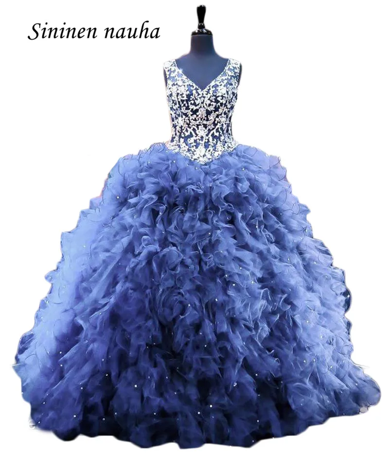 Quinceanera/платья для выпускного вечера бальное платье из органзы с v образным