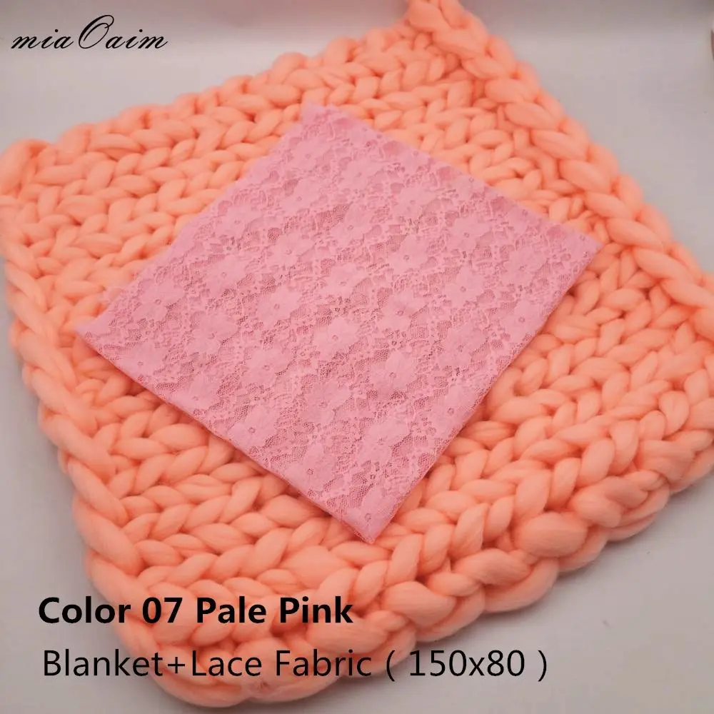 07 Blanket and Lace Одеяло ручной работы+ кружевная ткань+ трикотажная стрейч-обертка полный комплект для новорожденных реквизит для фотосессии приемная корзина-одеяло наполнение - Цвет: 07 Blanket and Lace