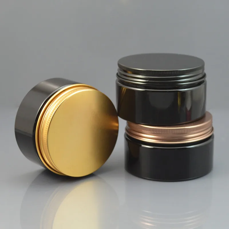 50 шт./лот 100 мл черная пластиковая Косметическая банка световая сыворотка