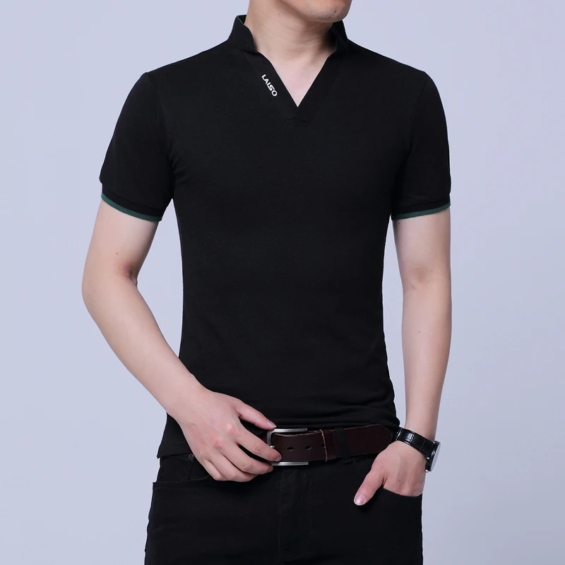 Men's summer T-shirt embroidered letters t-shirt pure color short sleeves tops | Мужская одежда