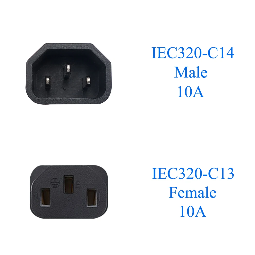 Jorinдо 0 3 м/1 фут IEC320 зубчатый c13 к c14 Кабель питания Шнур C14 штекер C13 Женский кабель