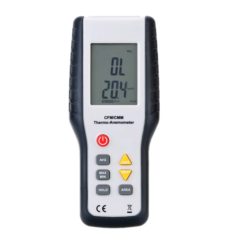 Высокочувствительный lcd CFM/CMM Анемометр сохраняющая тепло, термо-Анемометр инфракрасный термометр Измерение скорости ветра анемограф