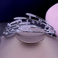 popular beauty women tiaras and crown bridal hair accessories sparkling cubic zirocnia pave wholesale price h 033