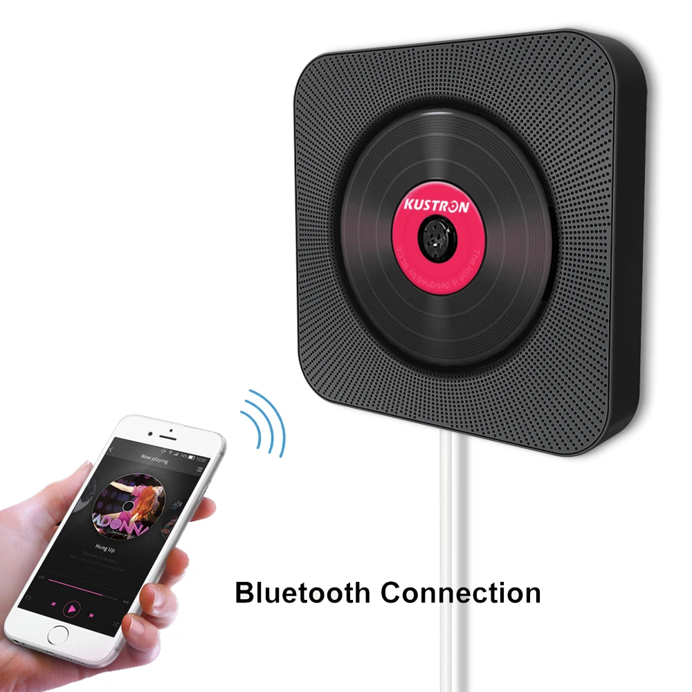 Настенный Bluetooth cd плеер потяните переключатель с дистанционным HiFi динамиком USB
