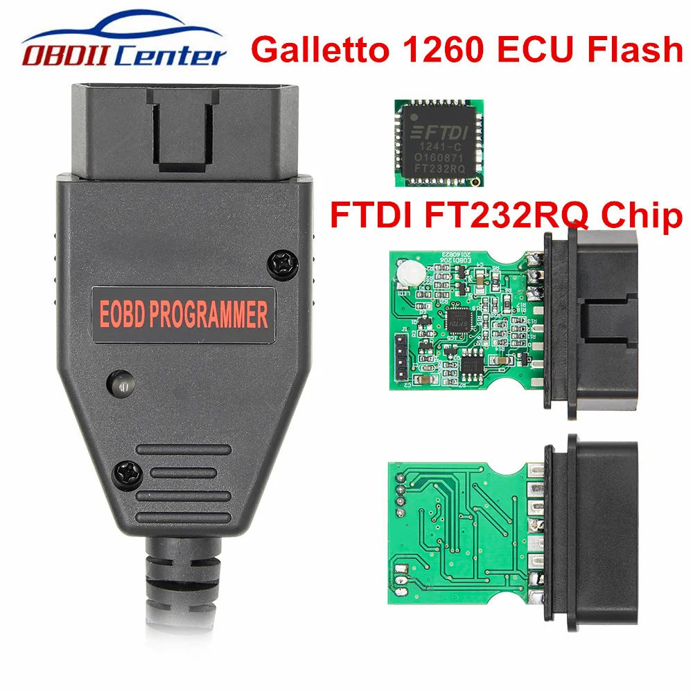 Квалифицированных FTDI Galletto 1260 OBD2 ЭБУ чип тюнинг сканер EOBD (система бортовой