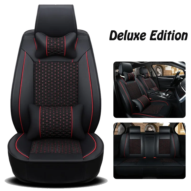 Black luxury Высокое качество Мягкие(кожа+ шелк) автомобильные чехлы для benz mercedes w203 w204 w211 ML300 автомобильные аксессуары-Стайлинг Авто протектор - Название цвета: Black luxury