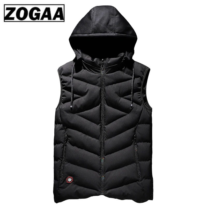 Мужская куртка без рукавов ZOGAA Повседневная теплая парка с капюшоном 6XL 7XL 8XL