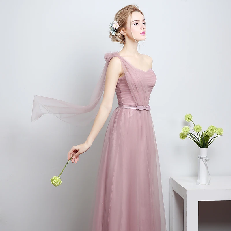 Ruthshen платье подружки невесты длинное Розовое женское невесты/Vestido Madrinha свадебное