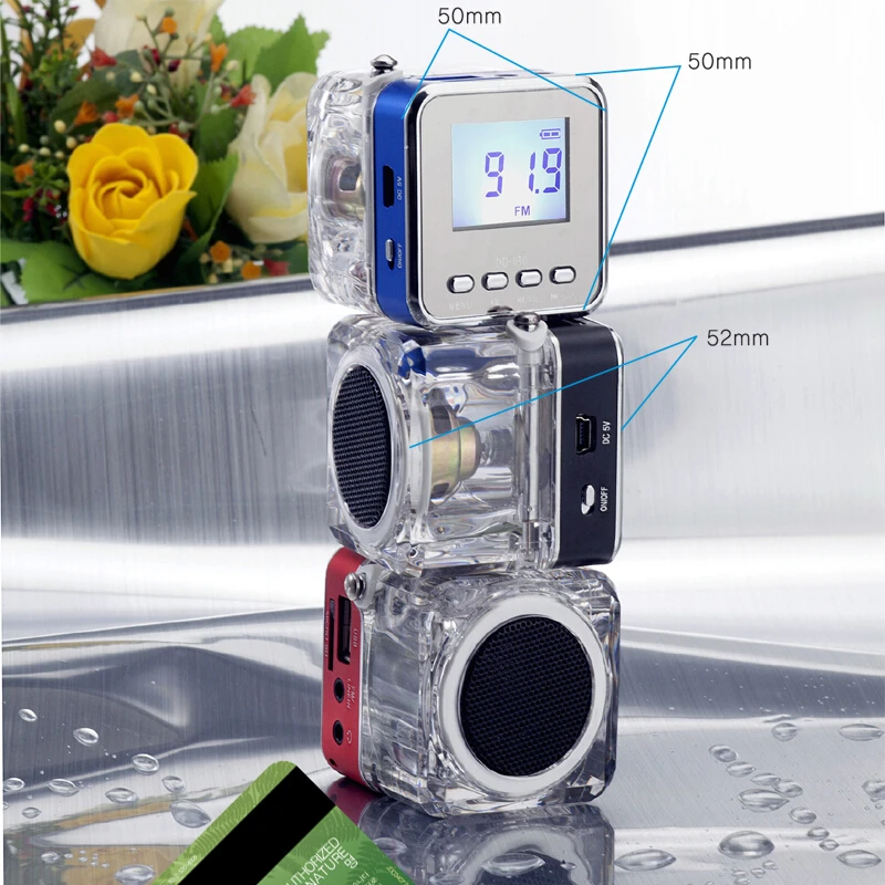 Портативный радиоприемник FM приемник мини динамик цифровой ЖК звук Micro SD/TF Музыка