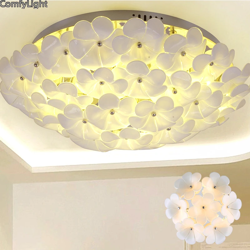 

LED Ceiling Light Modern Lamps Living Room Fixture smart Bedroom Kitchen wall Sconce Luminaria Flower home Decor Lighting lustre