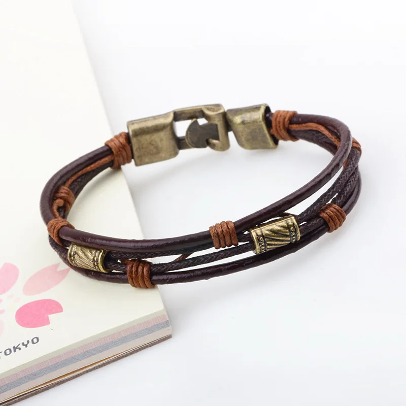 Новинка 2016 лидер продаж модные ювелирные изделия кожаный браслет в стиле ретро
