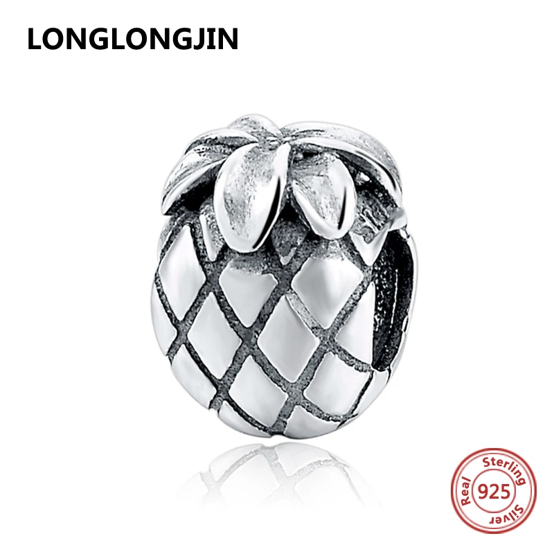 Горячая Распродажа 925 пробы серебро клубника талисманы Бусины Подходят