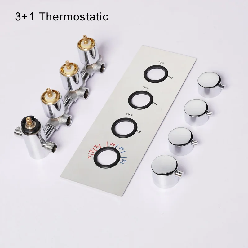 Thermostatic-2 3 пути душевой клапан вешалка для настенного монтажа переключатель клапана скрытого аксессуары для ванной - Цвет: Thermostatic-2