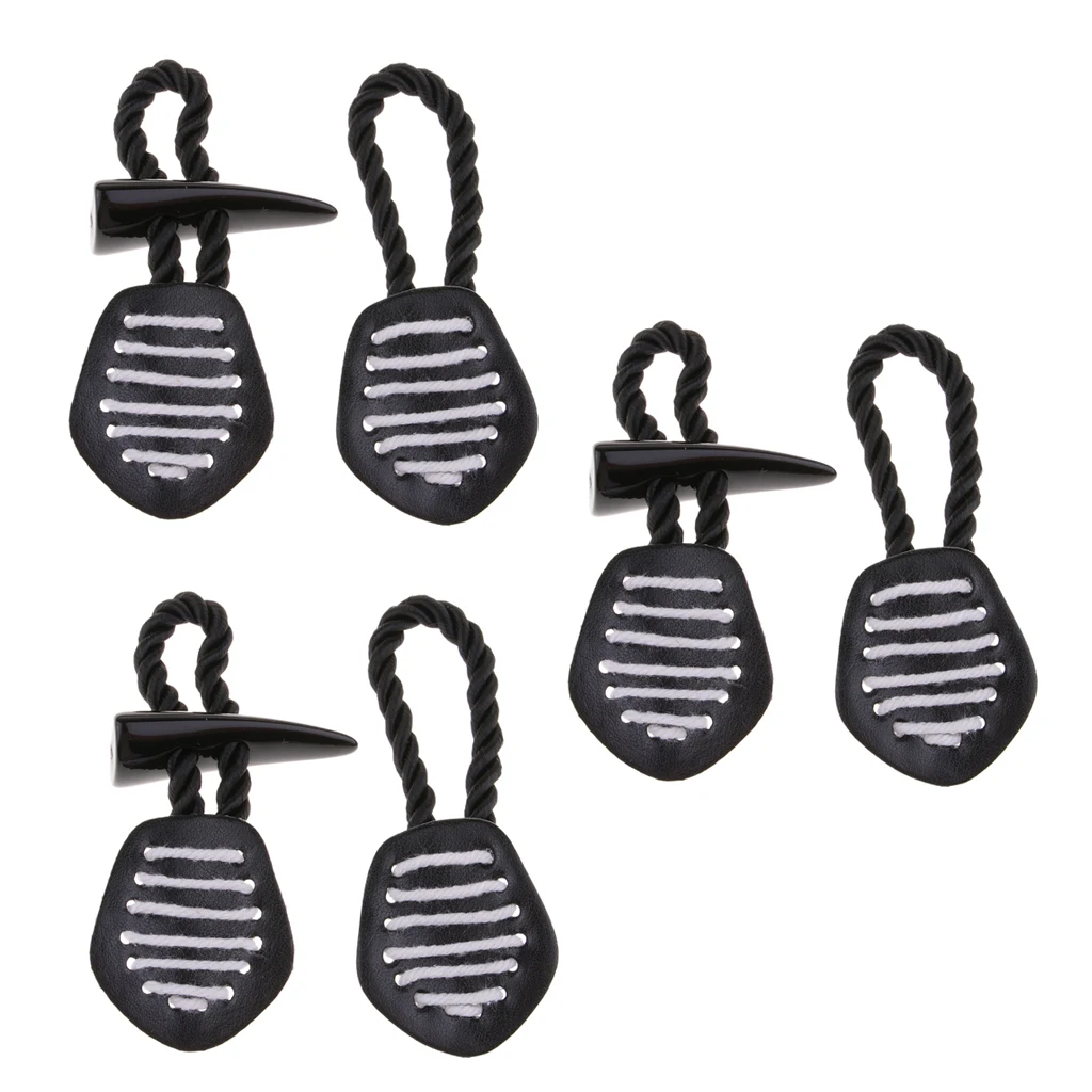 3 пары черный из искусственной кожи смолы рога переключения кнопки швейные