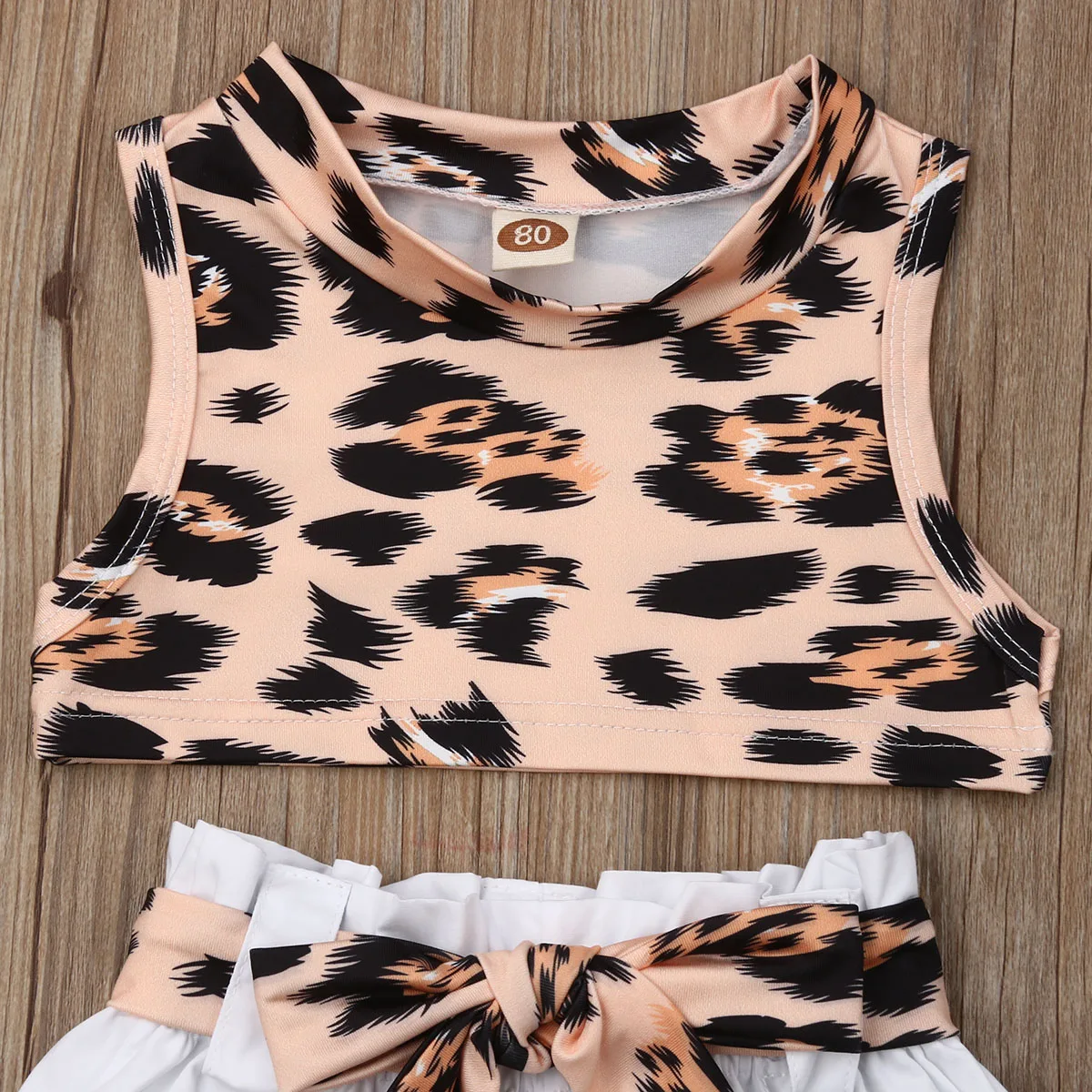 2 шт. Детские леопардовые Короткие штаны без рукавов|Комплекты одежды для