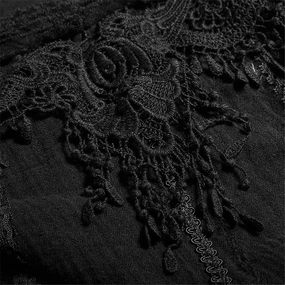 Готический Для женщин асимметричный подол Блузки для малышек квадратный рубашка