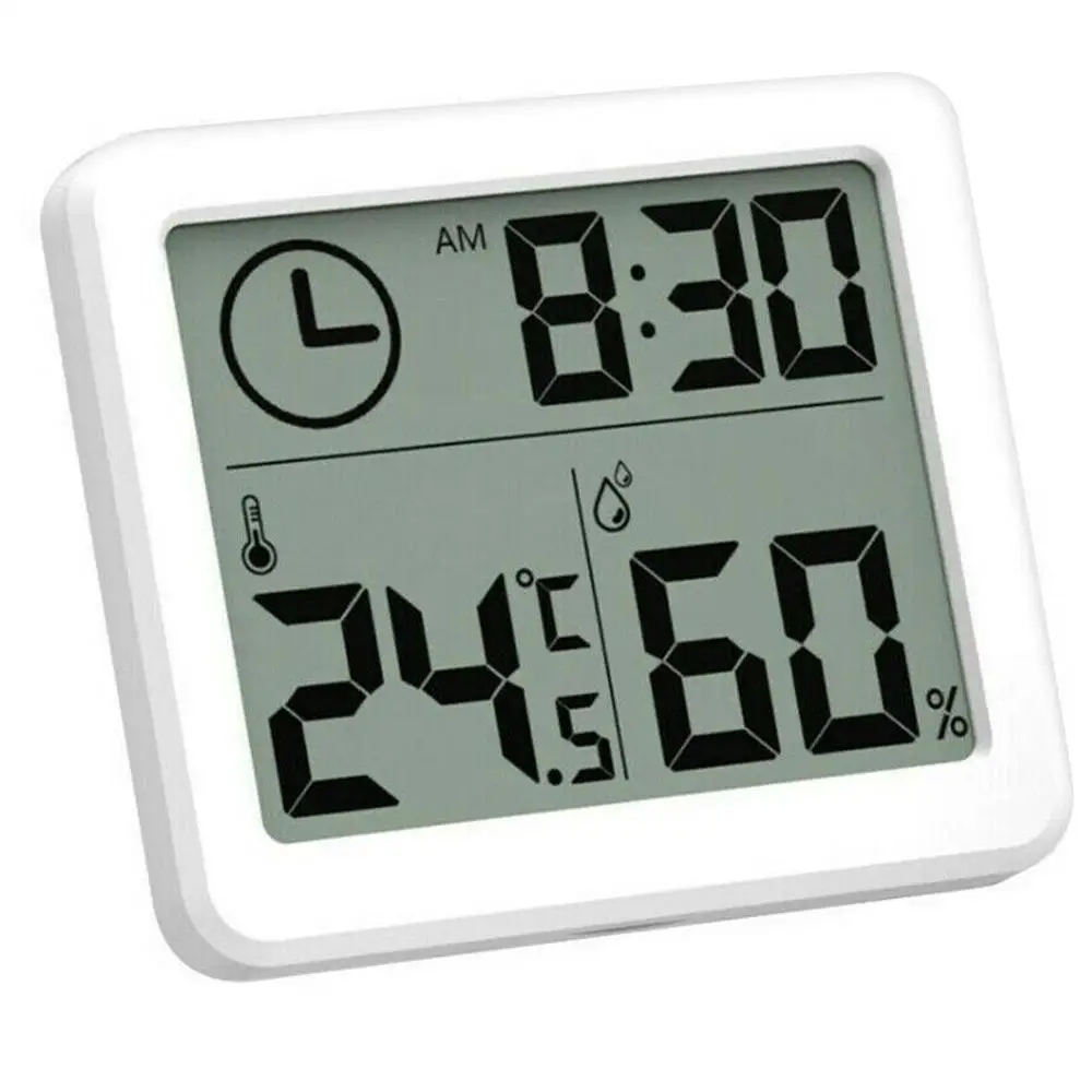 1pc New Automatic Electronic Temperature Humidity Monitor Clock Multifunction Thermometer Hygrometer 3.2inch Large LCD Screen |