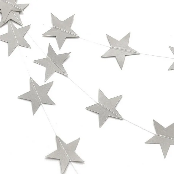 Wall Hanging Paper Star Garlands Long Birthday String Chain Wedding Party Banner Handmade Children Room Home Decor | Дом и сад