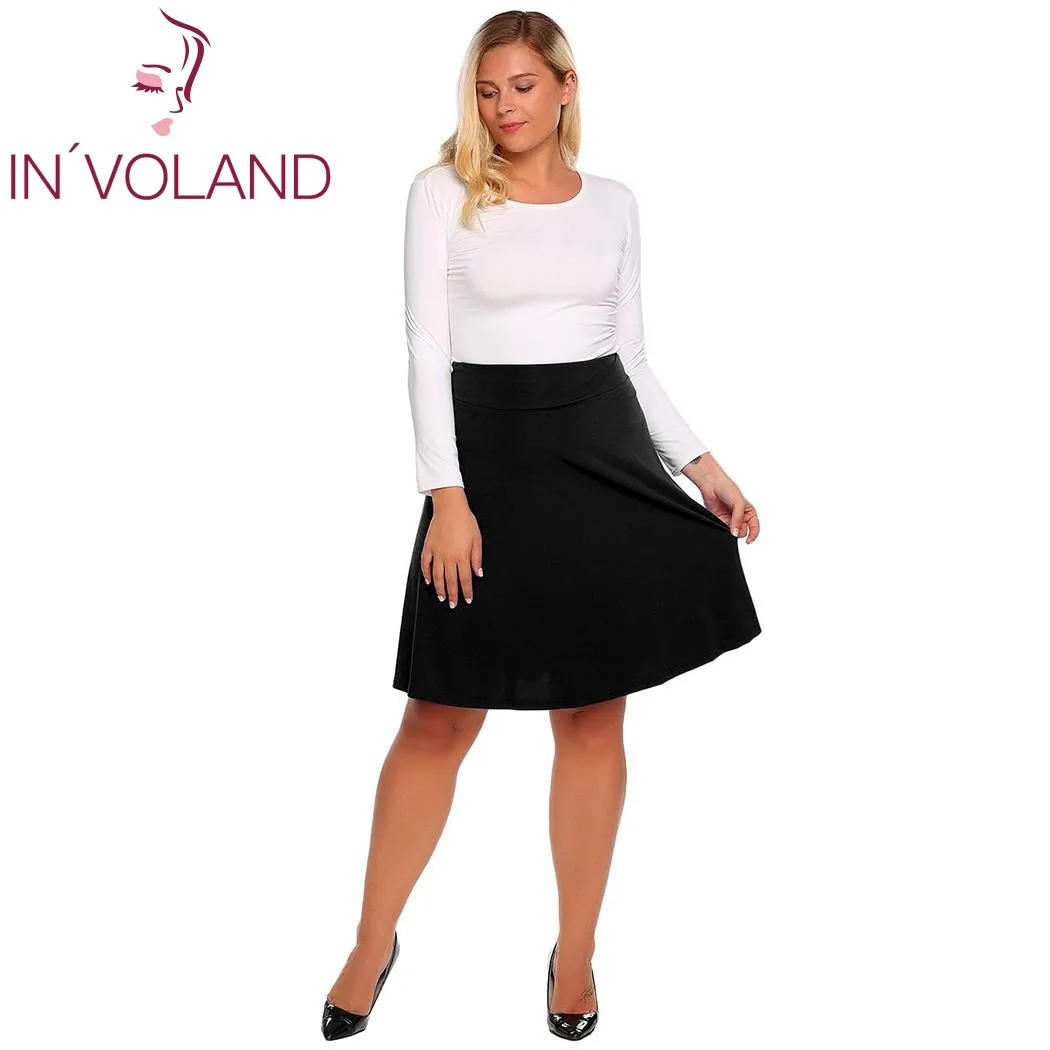 Женская юбка IN'VOLAND с высокой талией на молнии а-силуэта большие размеры