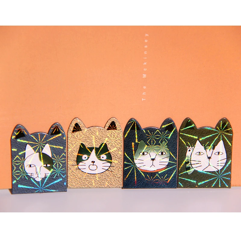 8 шт./компл. двухсторонняя магнитная закладка холодные кошки модные Закладки