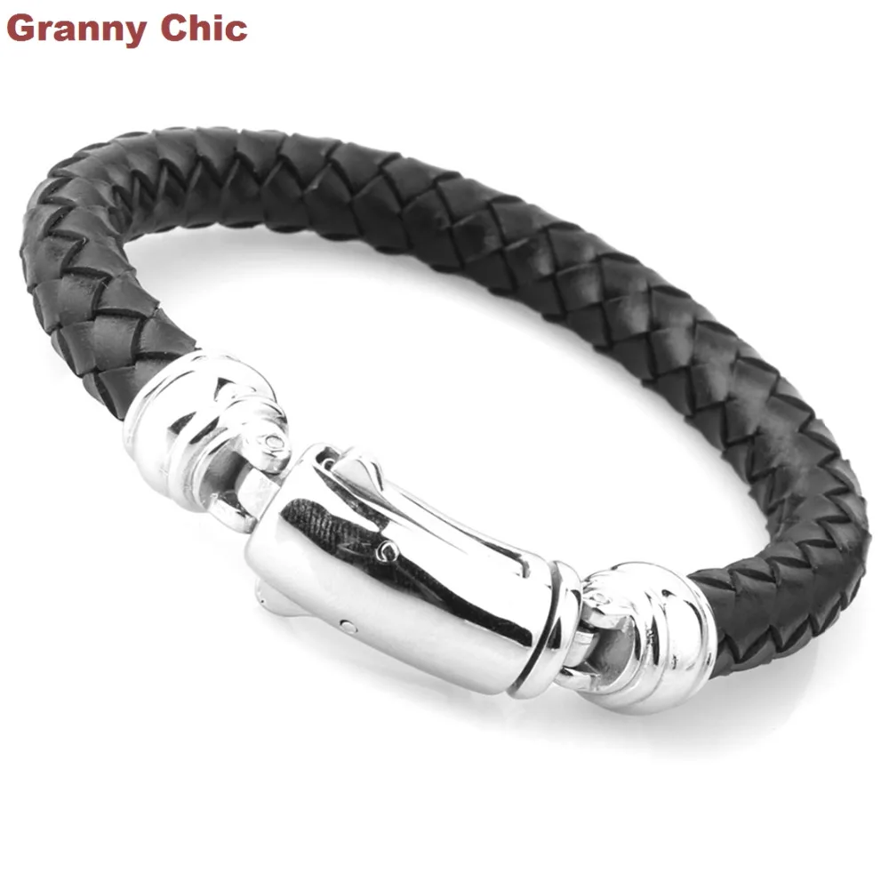 Новое поступление модный мужской серебряный браслет из нержавеющей стали с