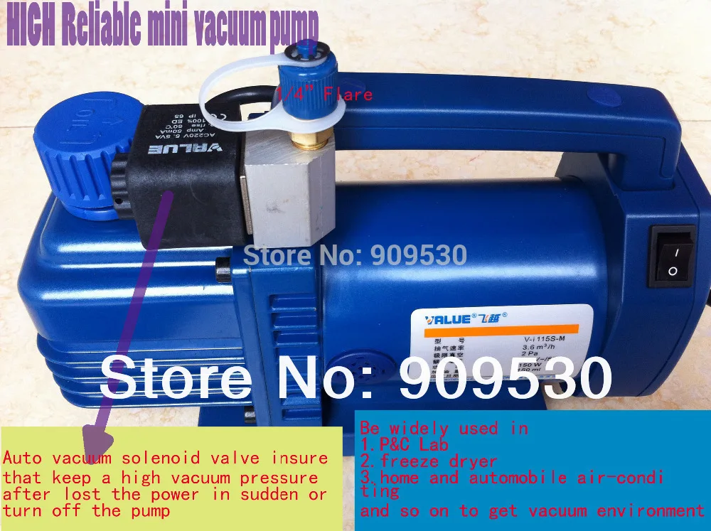Новая высокая надежность отопления Rotary-вакуумный насос лопасти V-I115S-M 220 В 150 Вт