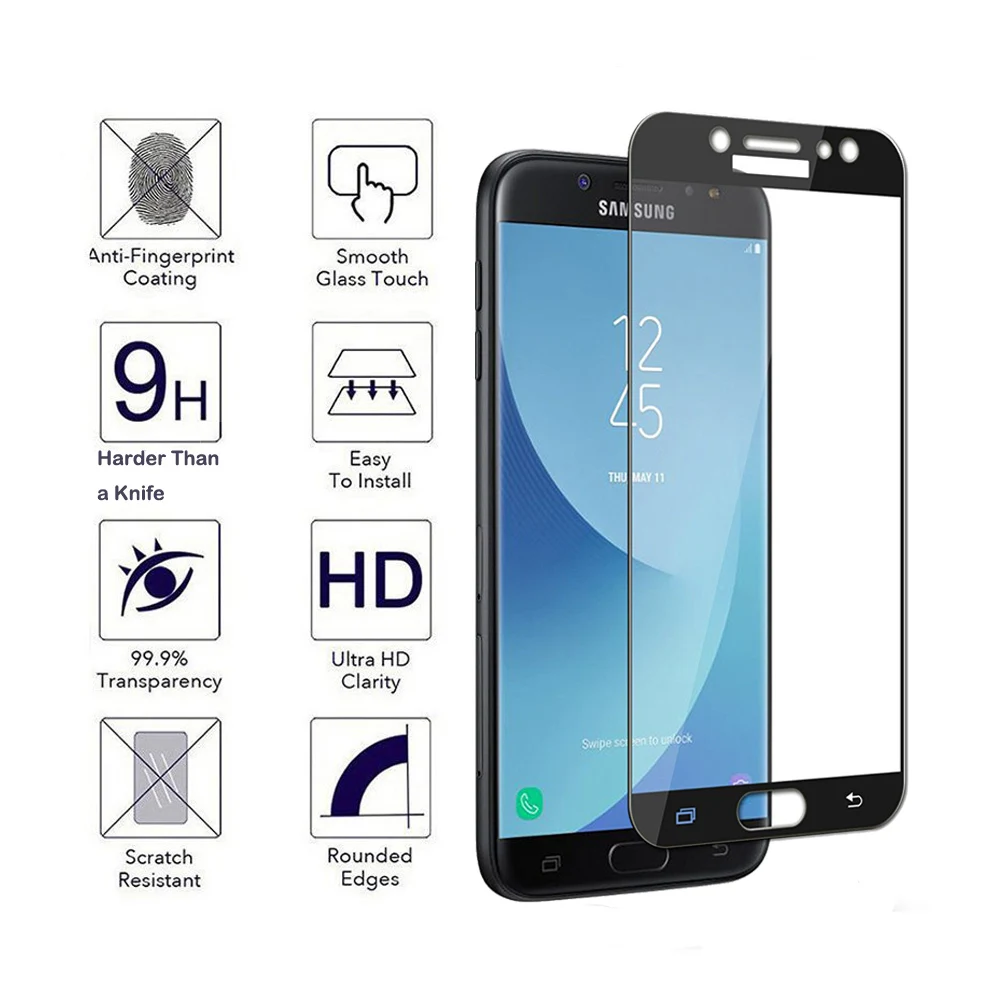 Для Samsung Galaxy J7 Pro J730G 730F j7 2017 прозрачный защитный чехол из ТПУ задняя крышка 9H