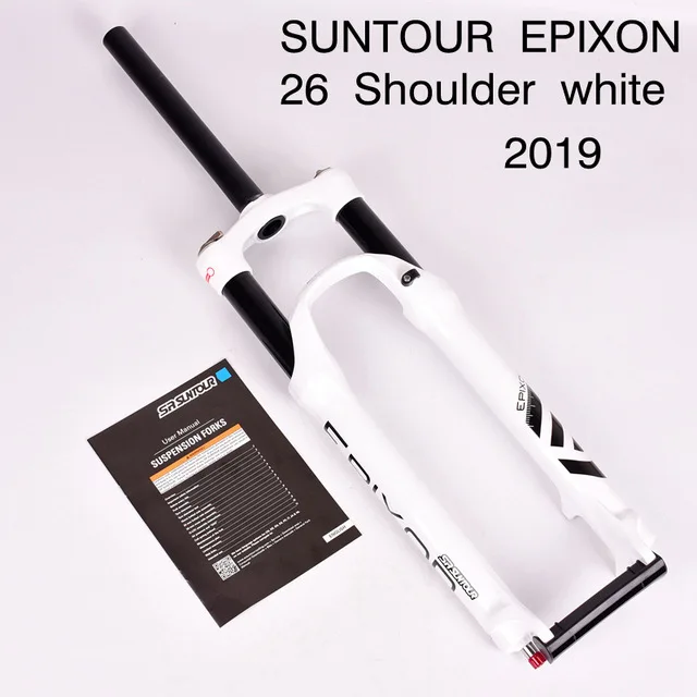 26er shoulder white SR SUNTOUR Велосипедная вилка EPIXON 26/27. 5/29er 100 мм горная MTB Велосипедная вилка амортизирующая передняя вилка дистанционная подвесная вилка - Цвет: 26er shoulder white