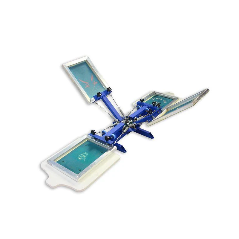 4 цвета 2 станция футболка трафаретная печатная машина принтер пресс