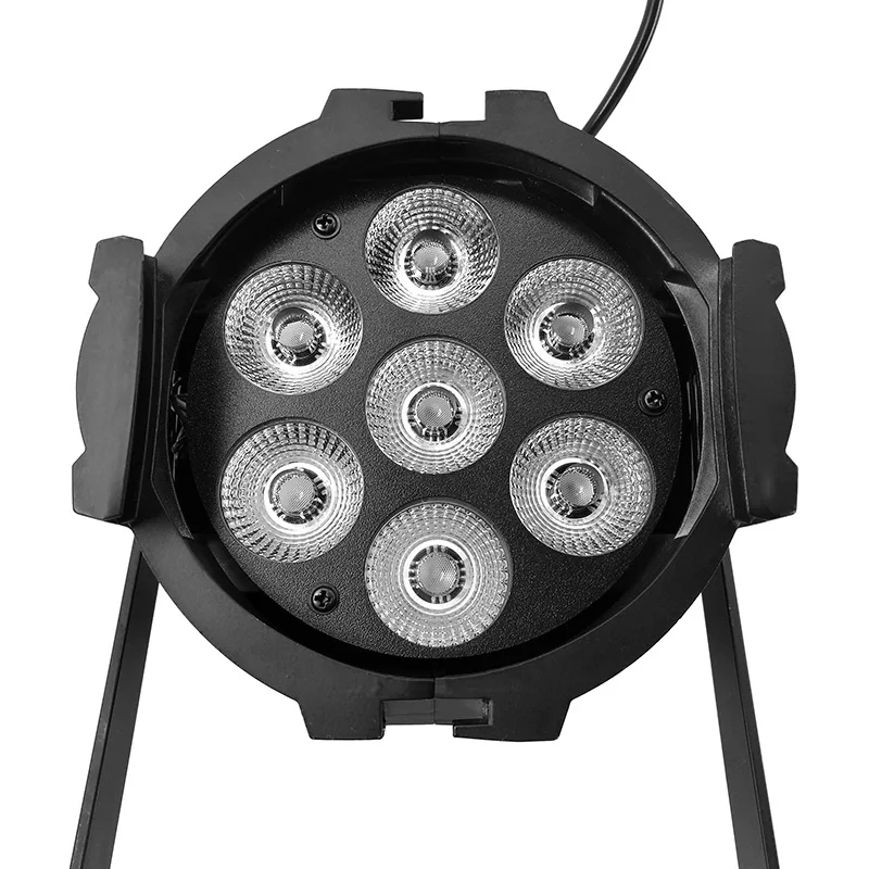 Светодиодный сценический светильник Can Par 7x18 Вт алюминиевый корпус RGBWA + УФ Dmx512