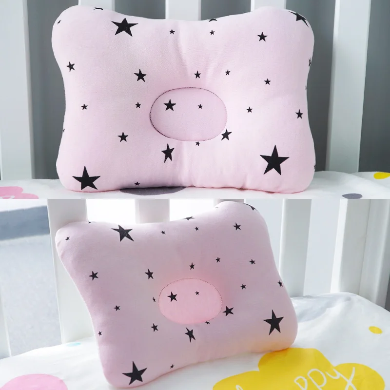 Pink star Muslinlife/мягкая хлопковая подушка для коррекции головы; подушка для малышей; подушка для младенцев; Подушка для сна; Прямая поставка - Цвет: Pink star