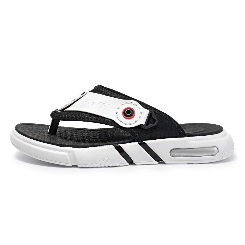 Comfortable Summer Flip Flops Soft Men Shoes Leather Casual Slippers Black Sandals Bathing Beach | Обувь