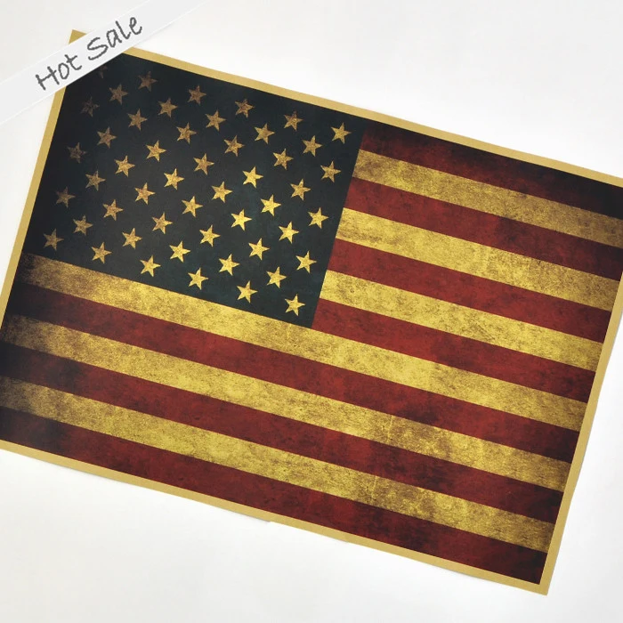 Винтажный постер старый на флаге США фото wall art Наклейки Печать краска гостиная