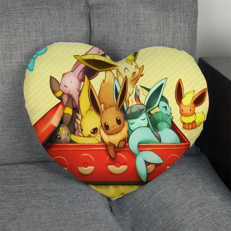 4 Наволочка на молнии в форме сердца с изображением покемона eevee, Наволочка на свадьбу для дома или офиса, декоративные наволочки, лучший подарок DIY - Цвет: 4