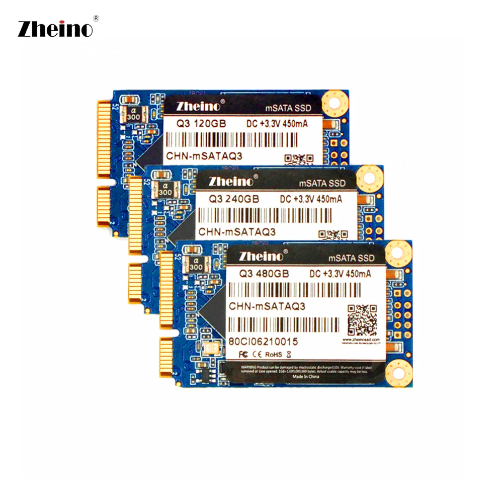 Zheino mSATA SSD 120 ГБ 128 ГБ 240 ГБ 256 ГБ 480 512 1 ТБ на жестком диске компьютеров, 3D TLC NAND флэш-память Zheino Внутренний твердотельный Накопитель SSD