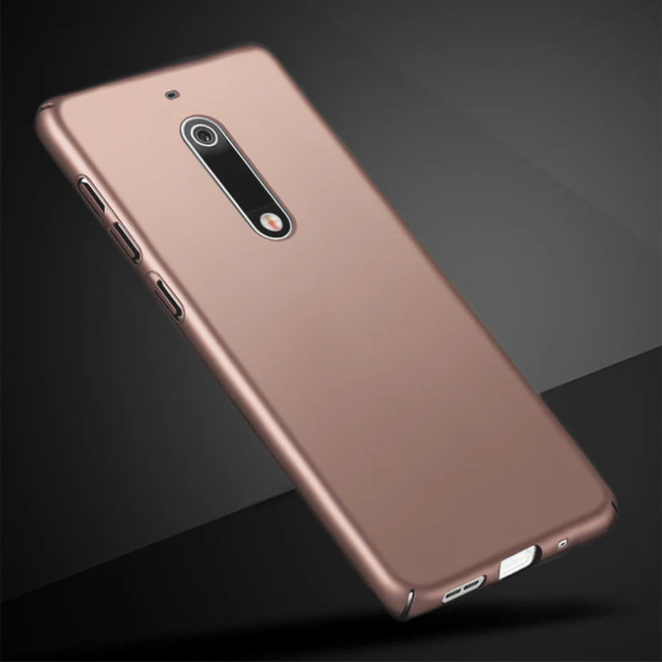 Rose Gold Для Nokia 5 чехол 360 Защитная крышка для телефона Роскошная жесткая задняя крышка из ПК чехол для NOKIA5 NOKIA 5 Черный Бампер кожа корпус 5,2 - Цвет: Rose Gold