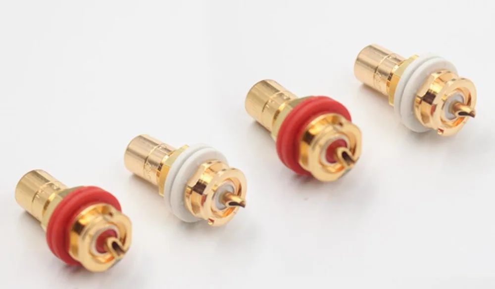 Hi Fi аудио Панель крепление покрытого родием RCA Женский гнездовой разъем