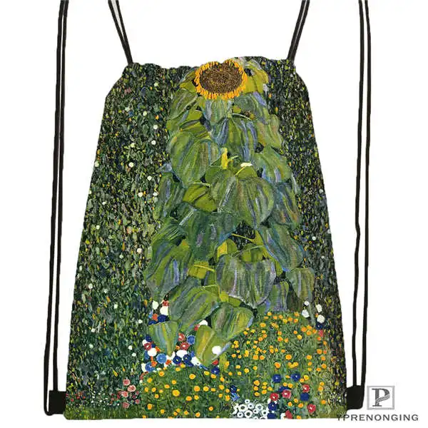 Drawstring Backpack Custom Gustav_Klimt Drawstring Backpack Bag Cute Daypack Kids Satchel(Black Back) 31x40cm#20180611-02-98 - Color: Drawstring Backpack