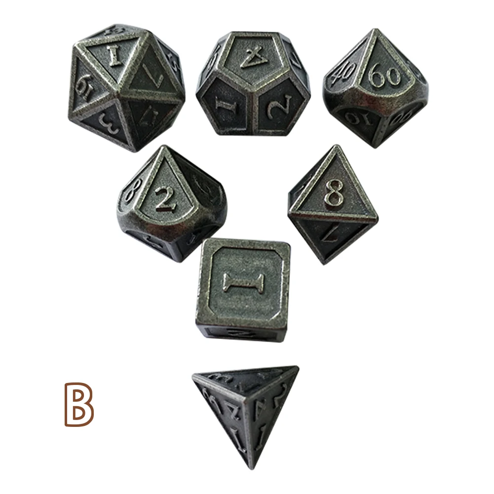 7 шт./набор, инновационная игра, игральные кости для подземелий и драконов, D& D, металлические игральные кости, Набор для игры, для отдыха семьи, друзей