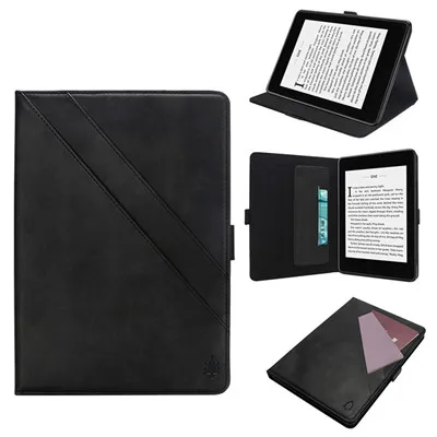 Чехол для планшета ультра тонкий смарт кожаный магнитный для Amazon Kindle Paperwhite 10. поколение высокое качество funda S30 - Цвет: Черный