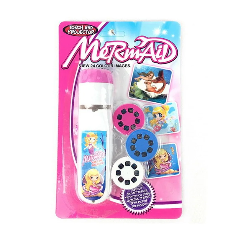 mermaid Мини-Проекционный фонарик, обучающий светильник, Детский Светильник-вспышка, Космический морской мир, Русалка, динозавр, светильник, проекционный светильник, светодиодный набор - Цвет: mermaid