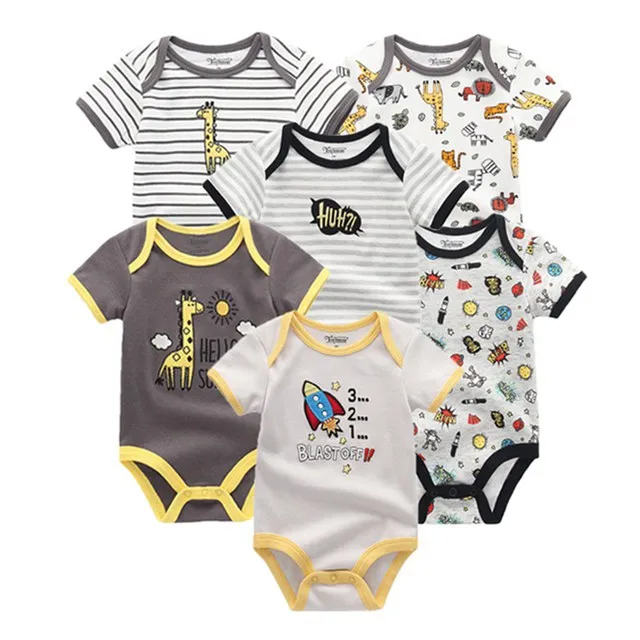 BDS6809 Kiddiezoom/комплекты одежды для маленьких мальчиков и девочек; коллекция года; летний модный комбинезон для младенцев из 100 хлопка; Одежда для новорожденных - Цвет: BDS6809