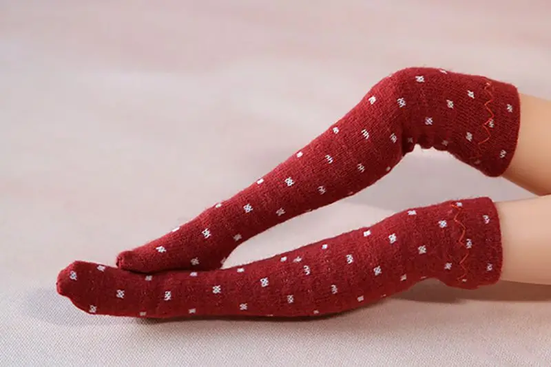 1 пара милых носков в горошек Blyth Doll для Barbies, носки для Licca, Azone, Pullip, OB24 аксессуары для кукольной одежды