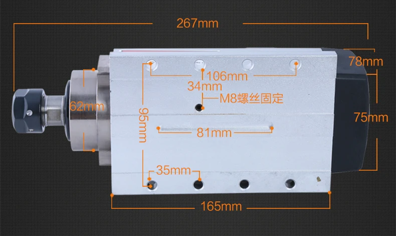 ЧПУ 220V 380v 2.2KW квадратное воздушное охлаждение шпинделя 2200 Вт четырехтактный двигатель с воздушные охлаждением Фрезерный Шпиндельный+ частотно-регулируемым приводом Инвертор+ 13 шт./компл. ER20