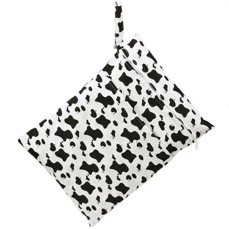 Водонепроницаемый двухслойный моющийся подгузник многоразового использования сухой влажный подгузник мешок для прогулочной детской коляски карманные тканевые ручки Wetbags